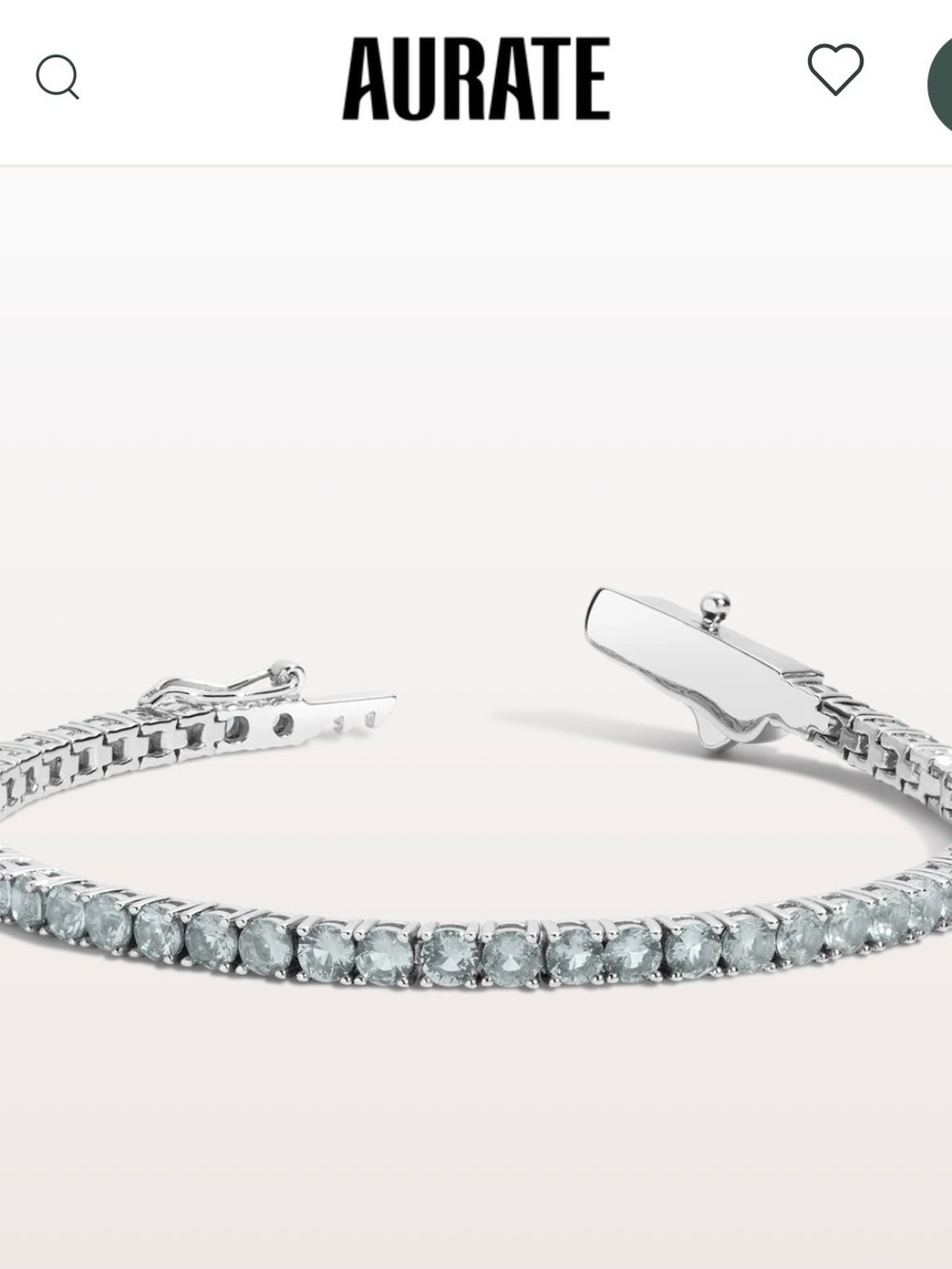 Aurate Silver Aquamarine Tennis Bracelet